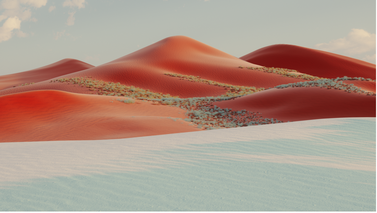 Désert avec sable blanc et orange